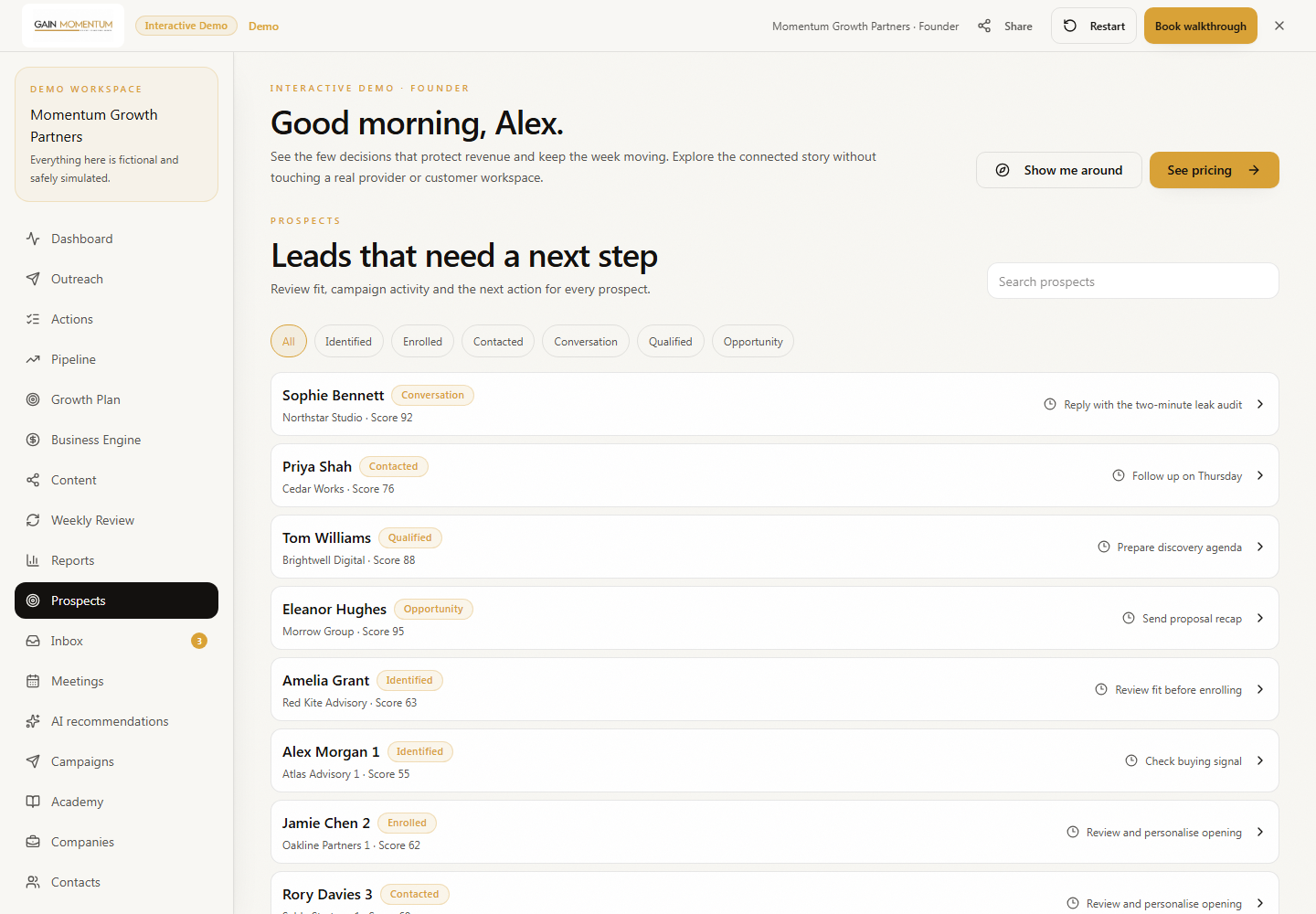Find and save prospects: filters, quality controls and save action
